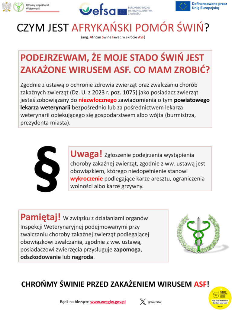 Możliwość wystąpienia ASF