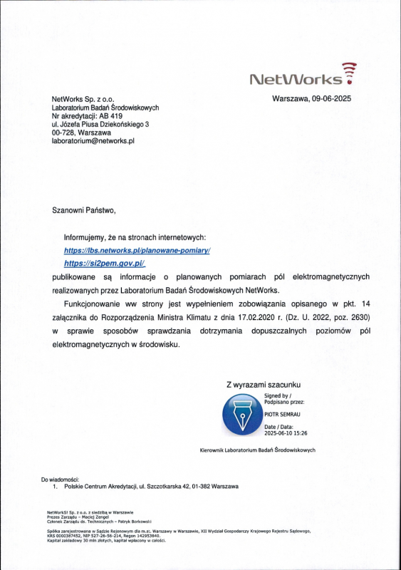 Gdzie szukać informacji o planowanych pomiarach pól elektromagnetycznych?