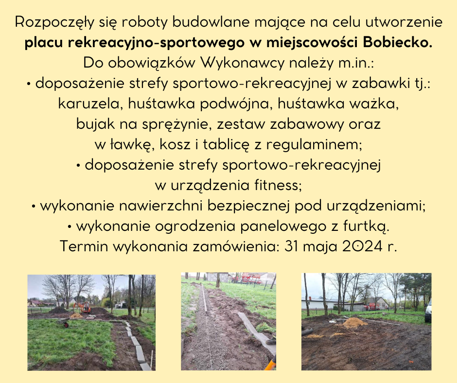 Utworzenie placu sportowo-rekreacyjnego w m. Bobiecko