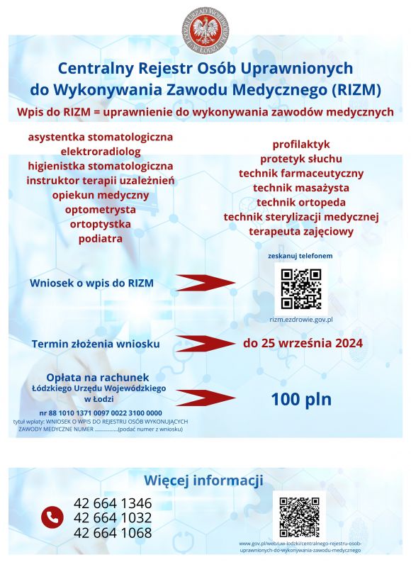 Centralny Rejestr Osób Uprawnionych do Wykonywania Zawodu Medycznego (RIZM)-1