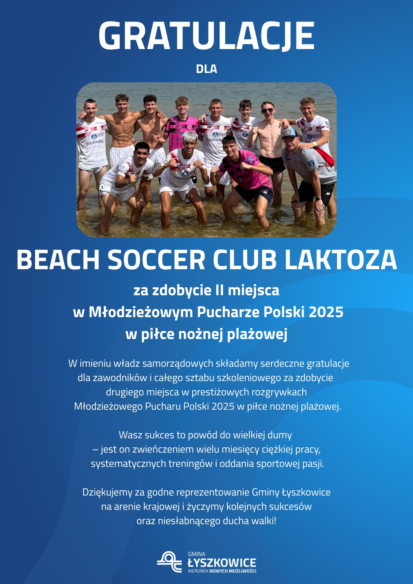Beach Soccer Club Laktoza zajmuje II miejsce w Młodzieżowym Pucharze Polski 2025 w piłce nożnej plażowej