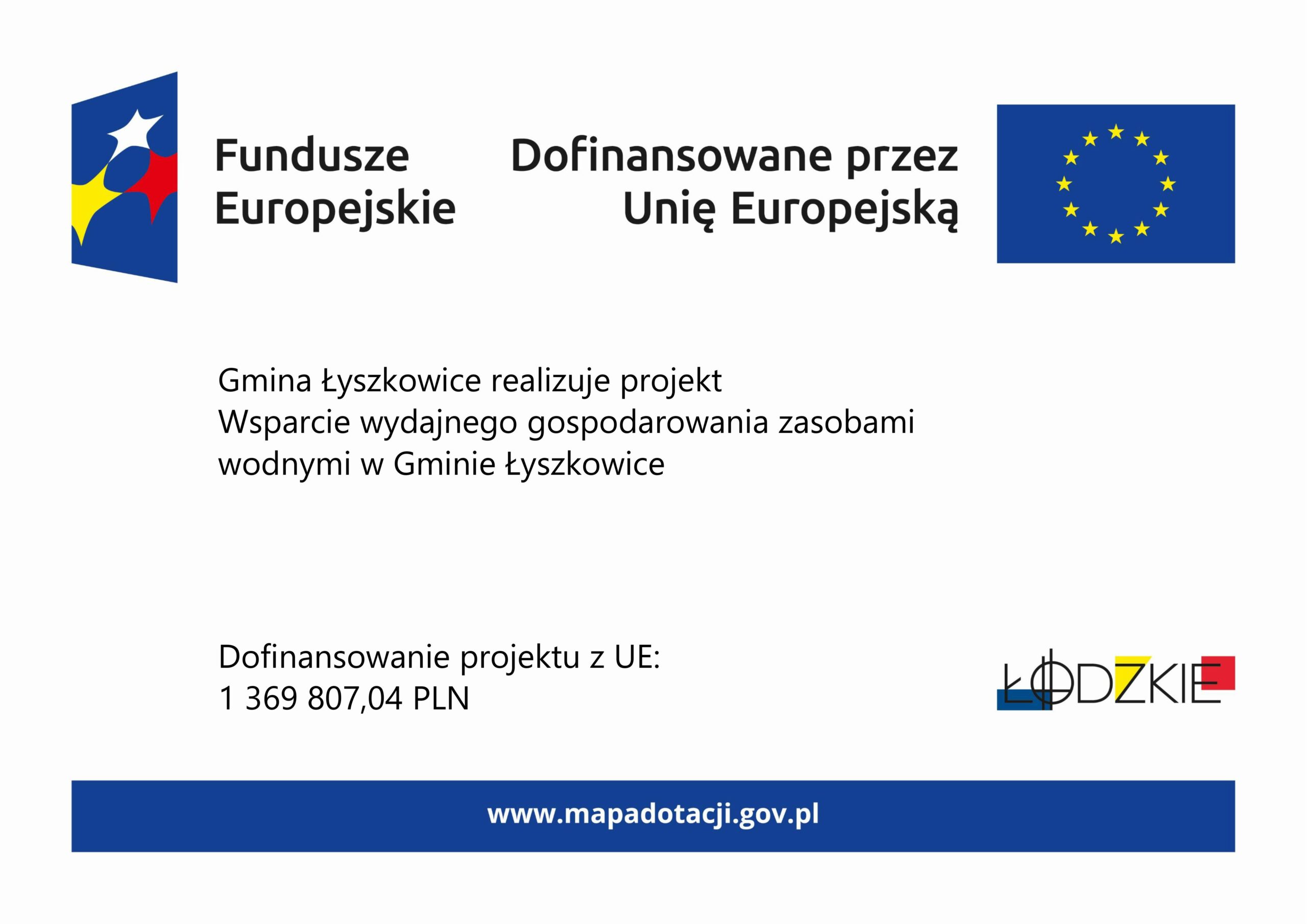 Wsparcie wydajnego gospodarowania zasobami wodnymi w Gminie Łyszkowice