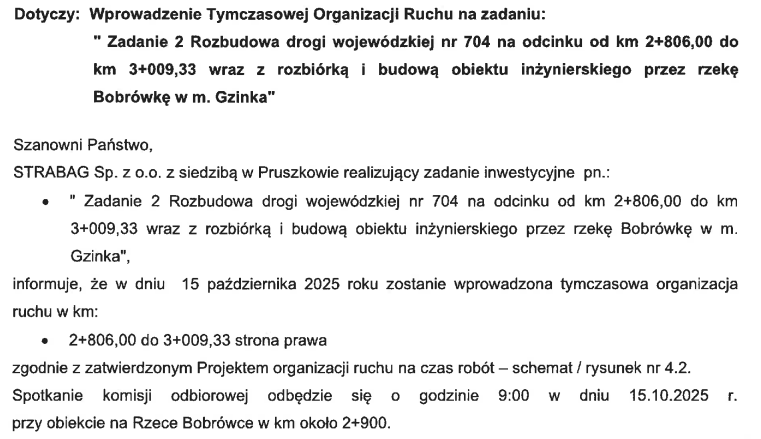 WPROWADZENIE TYMCZASOWEJ ORGAZNIZACJI RUCHU M. GZINKA I NOWE GRUDZE