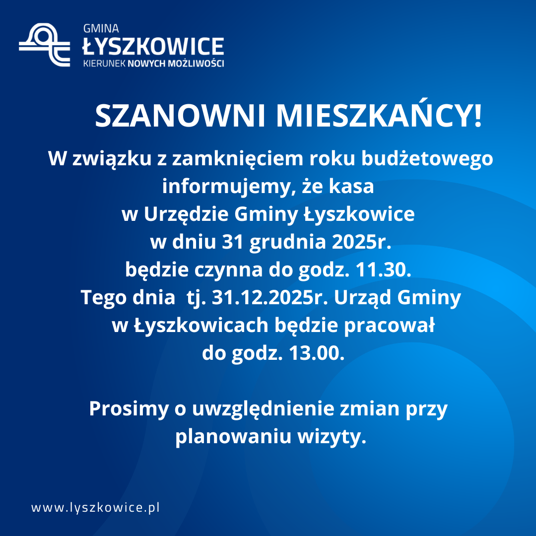 SZANOWNI MIESZKAŃCY!