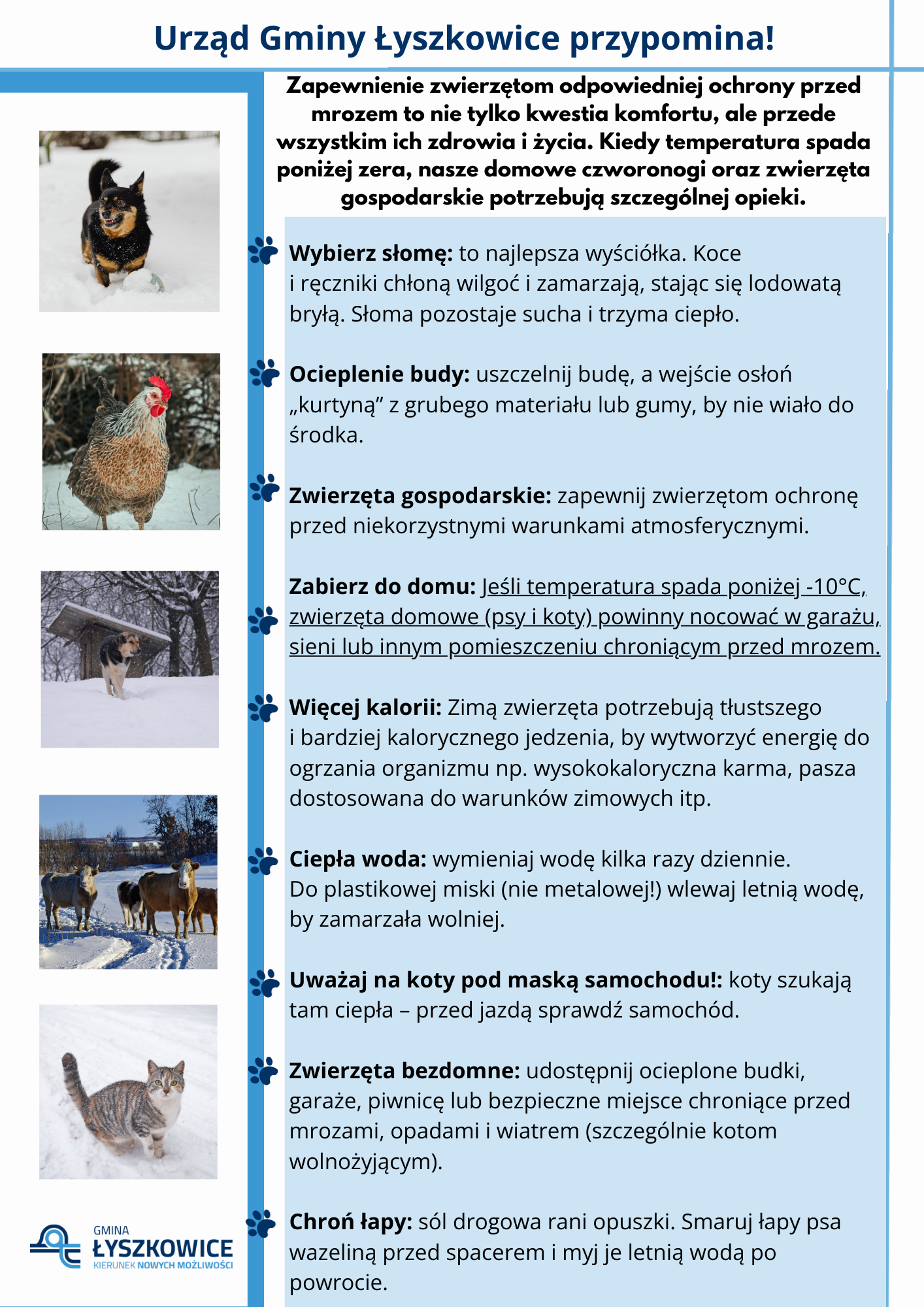 URZĄD GMINY ŁYSZKOWICE PRZYPOMINA!!