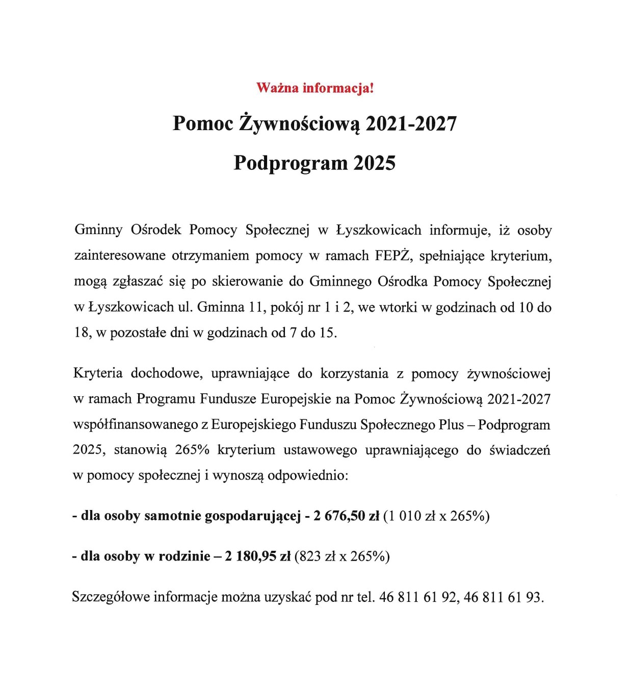 POMOC ŻYWNOŚCIOWA 2021-2027!