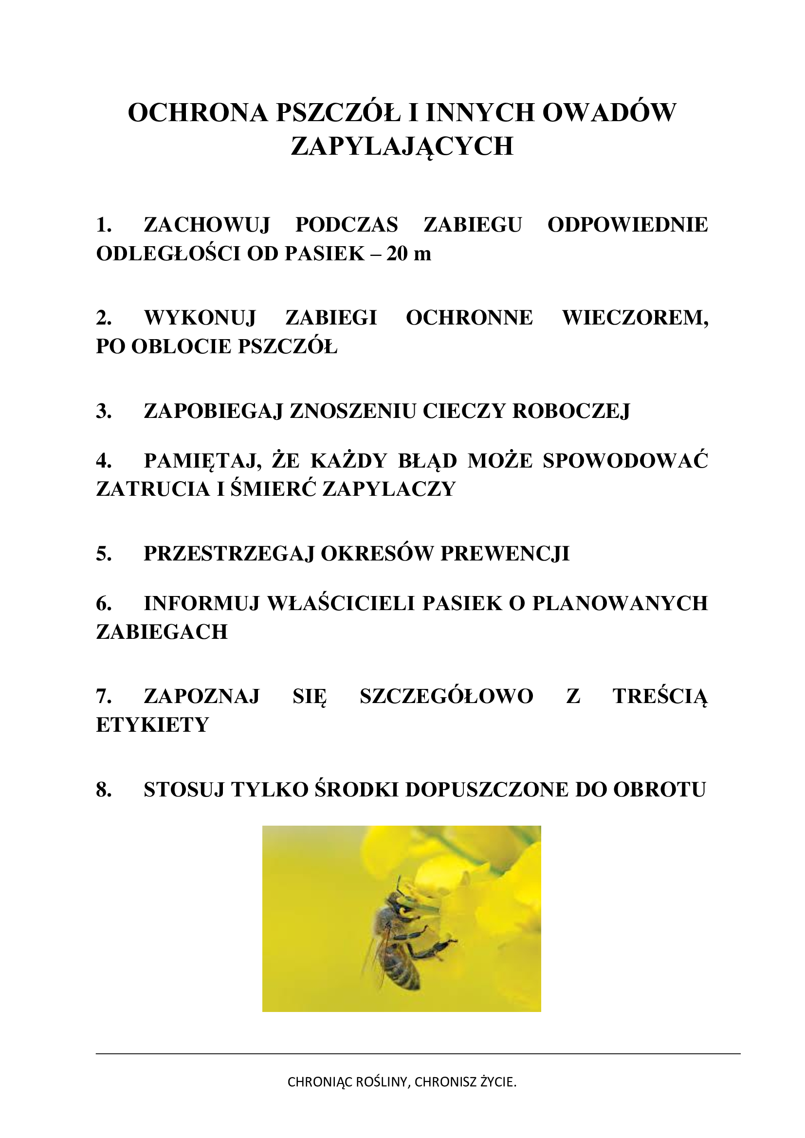CHROŃMY PSZCZOŁY I INNE OWADY ZAPYLAJĄCE !